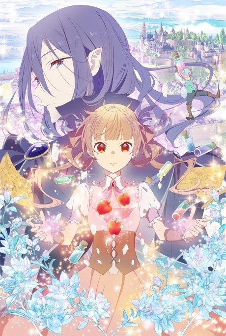Cover art for Sugar Apple Fairy Tale anime featuring silver-sugar artisan Ann Halford and the warrior fairy Shalle Fenn Shalle